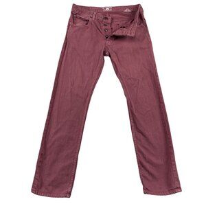 Gilded Age Jeans Mens 34x32 Red Button Fly Slim Denim Made in USA